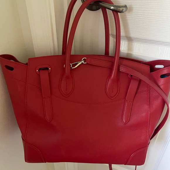 Ralph Lauren Ricky Red Leather Tote - Picture 6 of 13